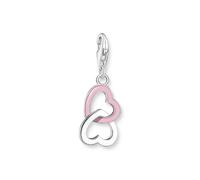 THOMAS SABO Charm pendant pink heart silver 925 Sterling Silver, Cold Enamel