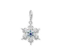 Thomas Sabo Charm pendant snowflake with blue stones silver 925 Sterling Silver, Blackened