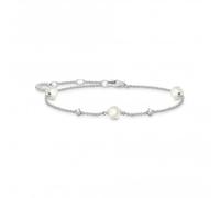 Thomas Sabo Charming Sterling Silver Delicate Pearl Bracelet A2038-167-14-L19V - Sterling Silver / Pearl / Zirconia
