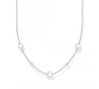 Thomas Sabo Charming Sterling Silver Delicate Pearl Necklace KE2120-167-14-L45V - Sterling Silver / Pearl / Zirconia