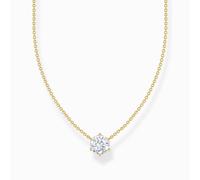 Thomas Sabo Womens Gold-plated & Cz 18ct Yellow Sterling Silver and Zirconia Pendant Necklace 45cm