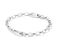 THOMAS SABO Connect Link Charm Bracelet - 925 Recycled Silver - Customisable with Charms - Lobster Clasp & Charm Club Logo, 15.00 cm, Recycled 925 silver, not present