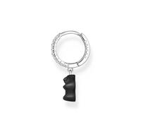 Thomas Sabo CR726-052-11 Silver Single creole With Black Gold Bear Pendant La...