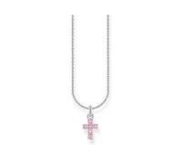 Thomas Sabo Cross Pendant: Trendy, Pink Zirconia, Silver Pink