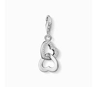 Thomas Sabo Women Charm Pendant Hearts Zirconia Charm Club 925 Sterling Silver 0863-051-14