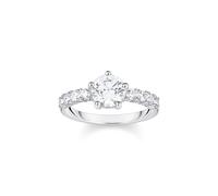 Thomas Sabo Womens 925 Silver & Cz Solitaire Sterling-silver and Zirconia Ring 54mm