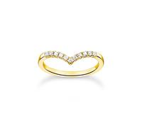 THOMAS SABO Damen Ring V-Form mit weißen Steinen