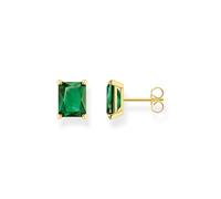 THOMAS SABO Ear studs green stone gold 925 Sterling Silver, 18k Yellow Gold Plating