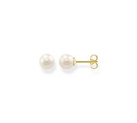 Thomas Sabo Charm Club Gold Plated Freshwater Pearl White Ear Studs H1430-430-14 - Sterling Silver / Gold Plated / Freshwater Pearl