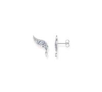 THOMAS SABO Ear studs phoenix wing with blue stones silver 925 Sterling Silver, Blackened