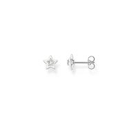 THOMAS SABO Ear studs with white stones and white cold enamel silver 925 Sterling Silver, Cold Enamel