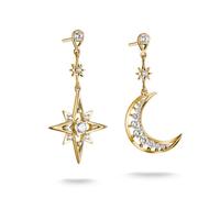 THOMAS SABO Earrings moon and star with white zirconia Premium Alloy 18k Gold Plated