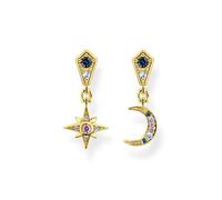 THOMAS SABO Earrings Royalty star & Moon gold 925 Sterling Silver, 18k Yellow Gold Plating