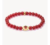 Thomas Sabo Elyndra Silver 18 Carat Gold Plated Red Agate yellow gold Bracelet A2210-414-10 | Acotis - Size L17 - Sterling Silver / 18 Carat Gold Plated / Red Agate