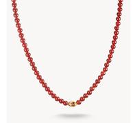 Thomas Sabo Elyndra Silver 18 Carat Gold Plated Red Agate yellow gold Necklace KE2332-414-10 | Acotis - Sterling Silver / 18 Carat Gold Plated / Red Agate