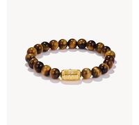 Thomas Sabo Elyndra Silver 18 Carat Gold Plated Tiger's Eye Bracelet A2212-324-2 | Acotis - Size L17 - Sterling Silver / 18 Carat Gold Plated / Tigerauge