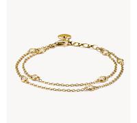 Thomas Sabo Elyndra Silver 18 Carat Gold Plated Zirconia Double Row Bracelet A2216-414-14 | Acotis - Sterling Silver / 18 Carat Gold Plated / Zirconia