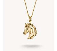 Thomas Sabo Elyndra Silver 18 Carat Gold Plated Zirconia Horse Head Necklace KE2342-414-39 | Acotis - Sterling Silver / 18 Carat Gold Plated / Zirconia