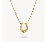 Thomas Sabo Elyndra Silver 18 Carat Gold Plated Zirconia Horseshoe Necklace KE2343-414-14 | Acotis - Sterling Silver / 18 Carat Gold Plated / Zirconia