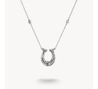 Thomas Sabo Elyndra Sterling Silver Blackened Zirconia Horseshoe Necklace KE2343-643-14 | Acotis - Sterling Silver Blackened / Zirconia