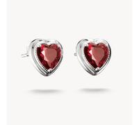 Thomas Sabo Elyndra Sterling Silver Garnet Red Heart Ear Studs H2344-051-10 | Acotis - Sterling Silver / Garnet Cubic Zirconia