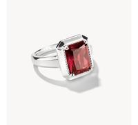 Thomas Sabo Elyndra Sterling Silver Garnet Red Zirconia Stone Ring TR2528-051-10 | Acotis - Size 54 - Sterling Silver / Garnet Cubic Zirconia