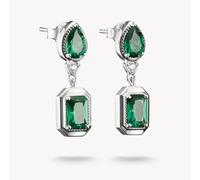 Thomas Sabo Elyndra Sterling Silver Green Stones Earrings H2334-166-6 | Acotis - Sterling Silver / Glass Ceramic