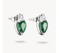 Thomas Sabo Elyndra Sterling Silver Green Teardrop Stones Ear Studs H2333-166-6 | Acotis - Sterling Silver / Glass Ceramic
