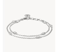 Thomas Sabo Elyndra Sterling Silver Zirconia Double Row Bracelet A2216-051-14 | Acotis - Sterling Silver / Zirconia