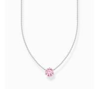 Essentials Sterling Silver Pink Zirconia Necklace KE2210-051-9-L45V