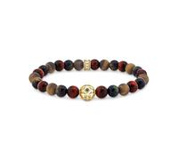 Thomas Sabo Gold-plated beads bracelet with blue gold and red tiger's eye 925 Sterling Silver, 18k Yellow Gold Plating