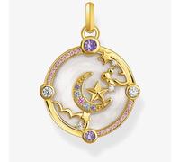 Thomas Sabo Gold Plated Crescent Moon Stone Set Charm Pe954-565-7 Gold One Size