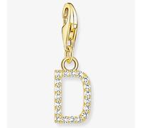 Thomas Sabo Gold Plated Cubic Zirconia Letter D Charm 1967-414-14 Gold One Size