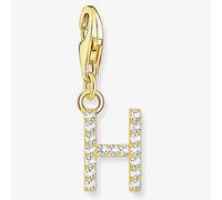 Thomas Sabo Charm Club Charmista Charm Club Charmista White Gold Plated Zirconia Letter H Charm Pendant 1971-414-14 - Sterling Silver / Gold Plated / Zirconia