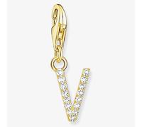 THOMAS SABO Gold Plated Cubic Zirconia Letter V Charm 1985-414-14
