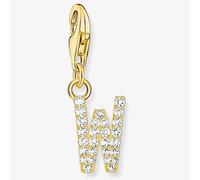 Thomas Sabo Gold Plated Cubic Zirconia Letter W Charm 1986-414-14 Gold One Size