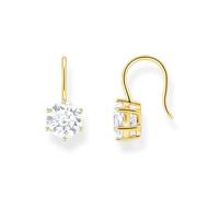 THOMAS SABO Gold-plated earrings with white zirconia 925 Sterling Silver, 18k Yellow Gold Plating