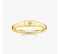 THOMAS SABO Gold Plated Engraved Cubic Zirconia Star Ring TR2314-414-14-60