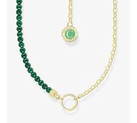 THOMAS SABO Gold Plated Member Charm Green Bead Necklace KE2190-140-6-L37V