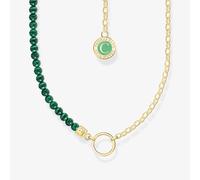 THOMAS SABO Gold Plated Member Charm Green Bead Necklace KE2190-140-6-L45V