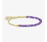 THOMAS SABO Gold Plated Member Charm Violet Bead Bracelet A2130-427-13-L17V