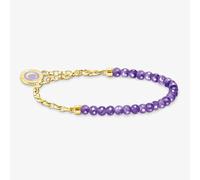 Thomas Sabo Charm Club Charmista Charmista Violet Sterling Silver Gold Plated Enamel Bracelet - Size 14 - 17 cm - Sterling Silver / Gold Plated / Enamel