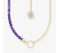THOMAS SABO Gold Plated Member Charm Violet Bead Necklace KE2190-427-13-L45V