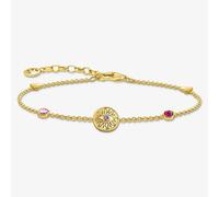 THOMAS SABO Gold Plated Multicolour Stone Sun Coin Bracelet A2132-995-7-L19V