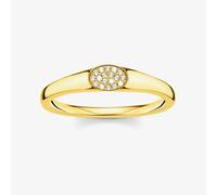 Thomas Sabo Gold Plated Oval Cubic Zirconia Pave Ring Tr2315-414-14-50 Gold One Size