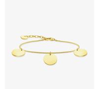 THOMAS SABO Gold Plated Plain Three Discs Charm Bracelet A1961-413-39-L19V
