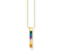 Thomas Sabo Gold Plated Sterling Silver Colourful Stone Necklace - Silver