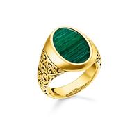 Thomas Sabo Gold Plated Sterling Silver Green Ring - 60