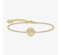 Thomas Sabo Essentials Sterling Silver Gold Plated Tree Of Love Enamel Bracelet A2160-427-39-L19V