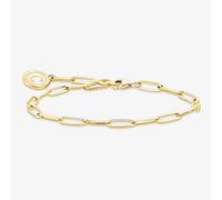 THOMAS SABO Gold Plated White Cold Enamel Long Link 17cm Charm Bracelet X0286-427-39-17